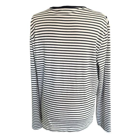 Nautica Top Women's L Breton Stripes L/S Coastal Preppy fishingcore Prep Casual - Picture 4 of 10